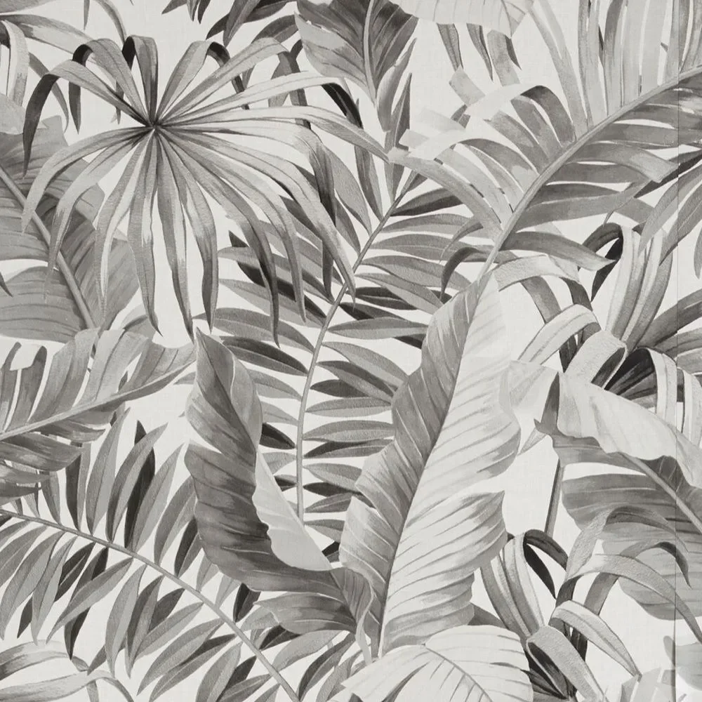 Anthropologie Alfresco Wallpaper Roll Black & White Palm Leaves New